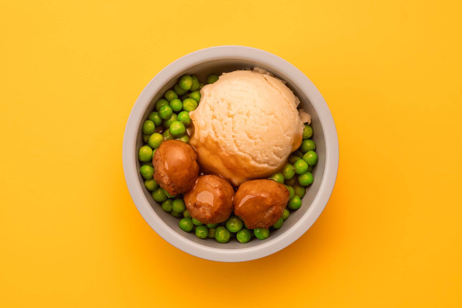 Swedish Meatballs with Mash Peas Gravy