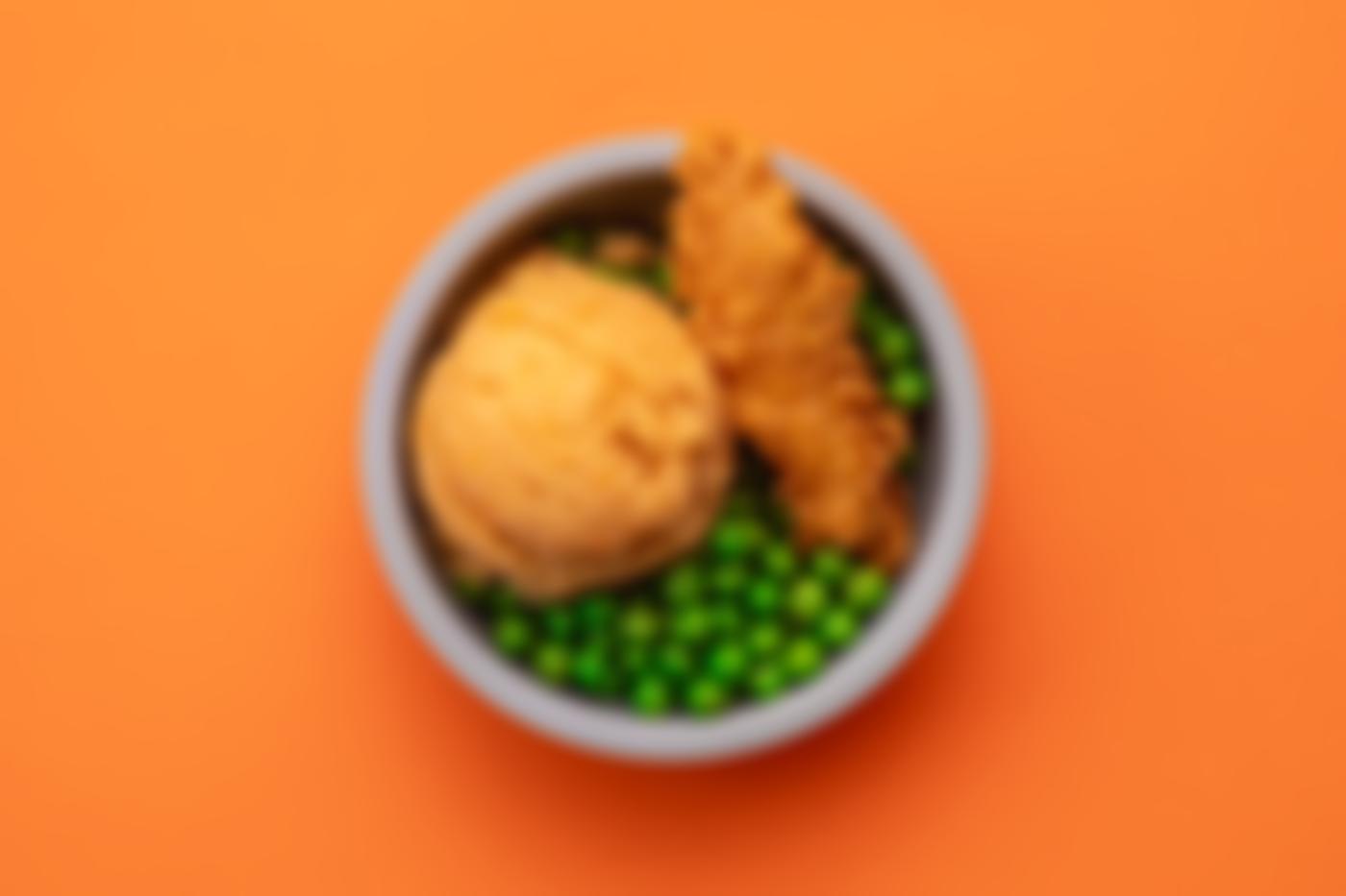 Baked Cod Goujon with Sweet Potato and Peas